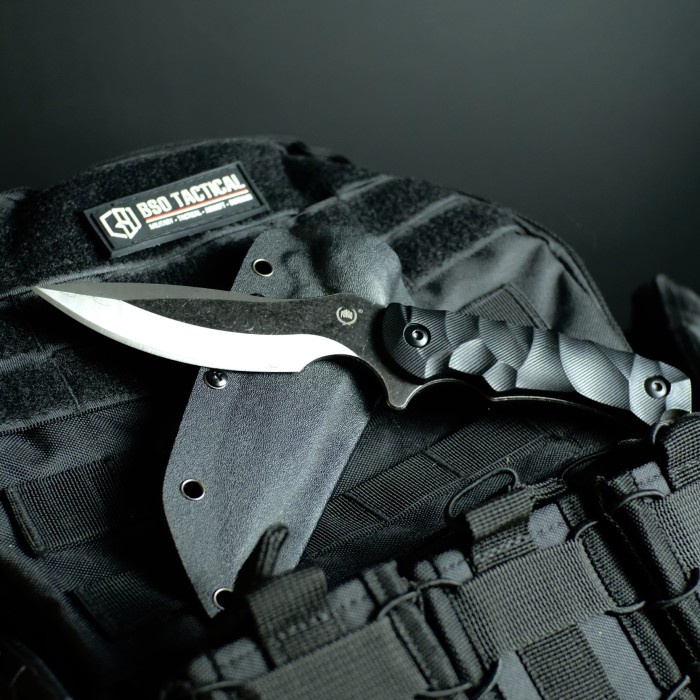 OLAHRAGA HIKING & CAMPING PISAU TACTICAL POINT FIXED BLADE KNIFE KYDEX TEK LOK HOLDER EDC