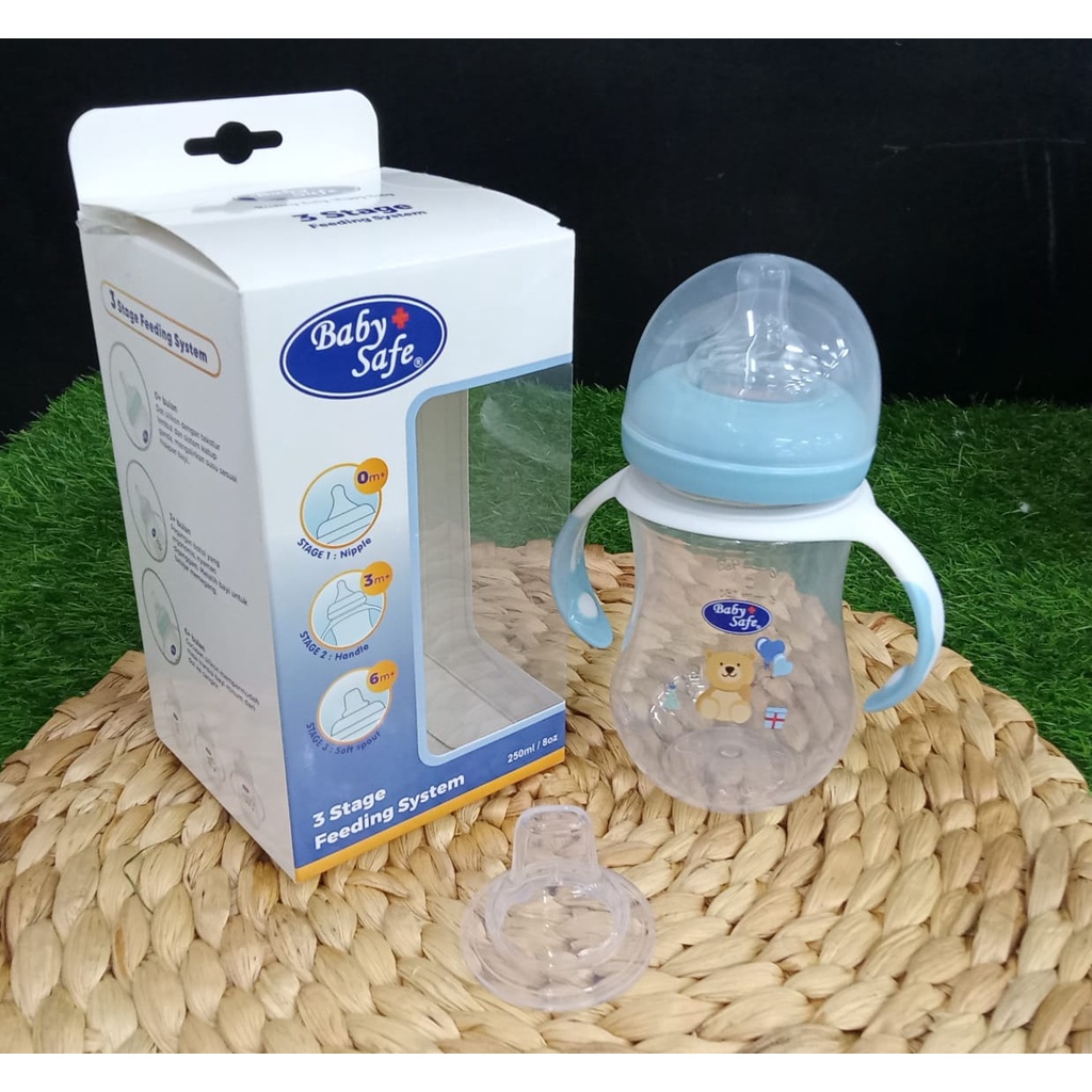 Baby Safe Botol Wide Neck 3 Stage Feeding System 250ml