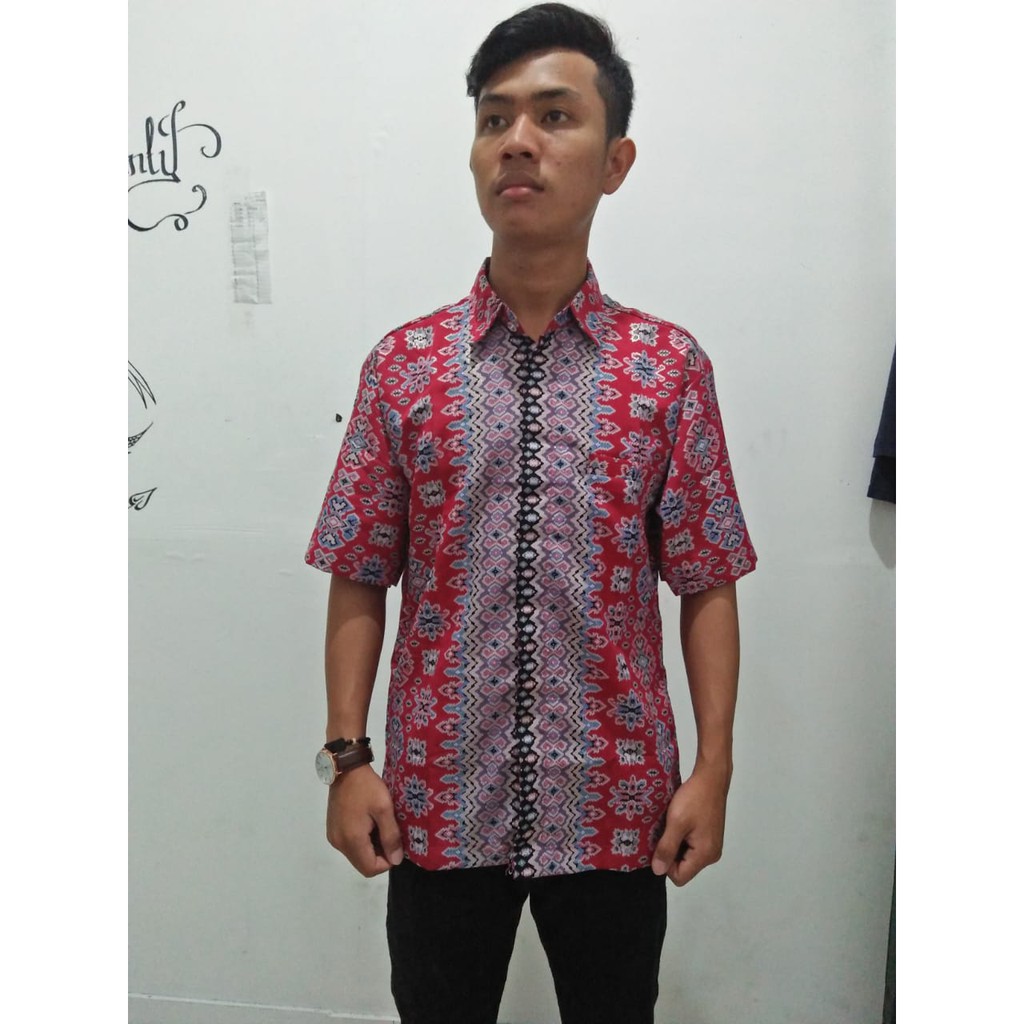 SB Collection Atasan Kemeja Ralvin Batik Modern Lengan Pendek Pria