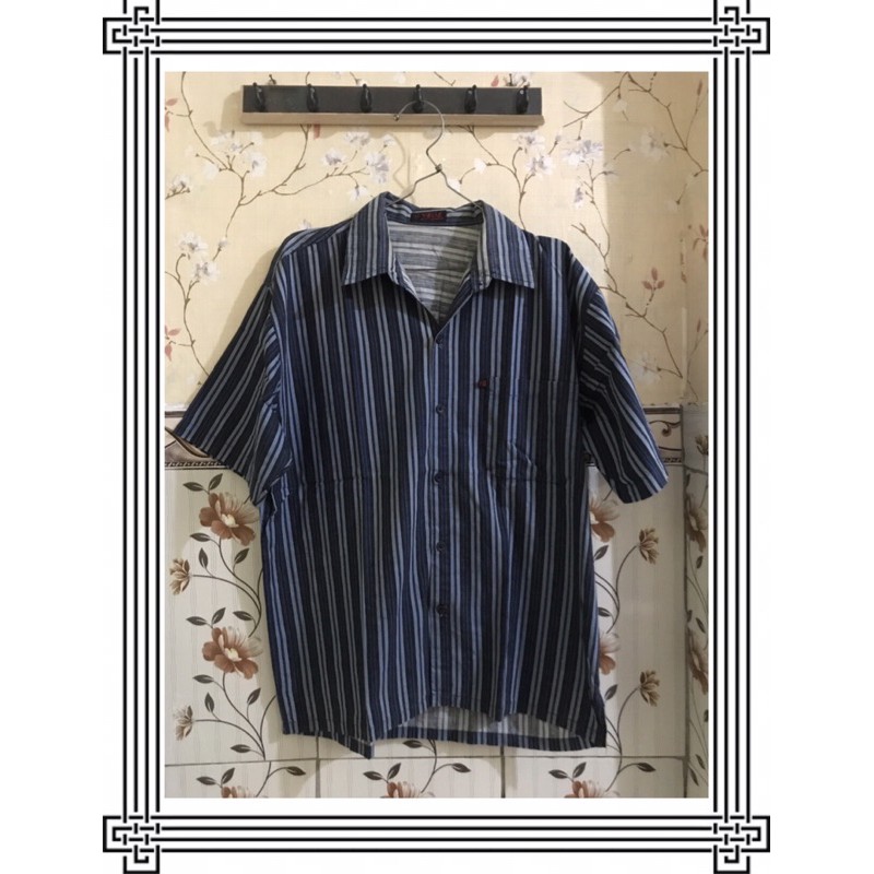 Kemeja Pria biru garis/ Kemaja Pria murah/ Baju pria