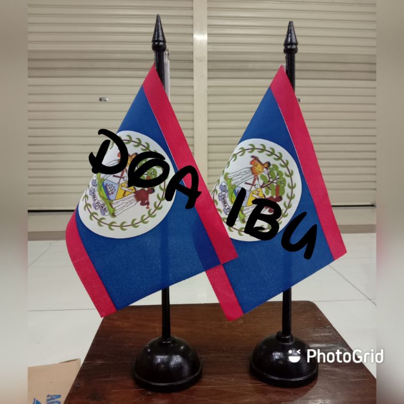 

best seller tiang kayu meja+bendera BELIZE ready stock