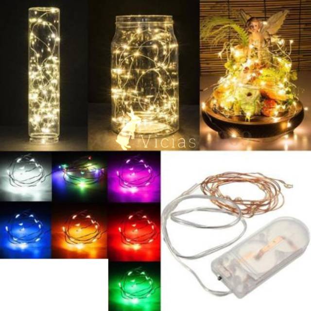 Lampu KAWAT FAIRY Light 1 2 5 10 Meter LED BATERAI Lampu KAWAT FAIRY Light 1 2 5 10 Meter LED BATERAI