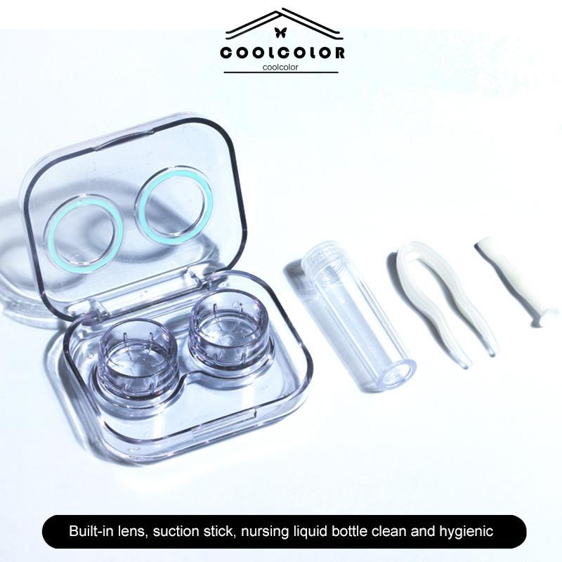 COD❤️Casing Lensa Kontak Transparan Tanpa Tutup Sekrup Lucu Portabel Nyaman Bersih Higienis All-in-one Case- cl