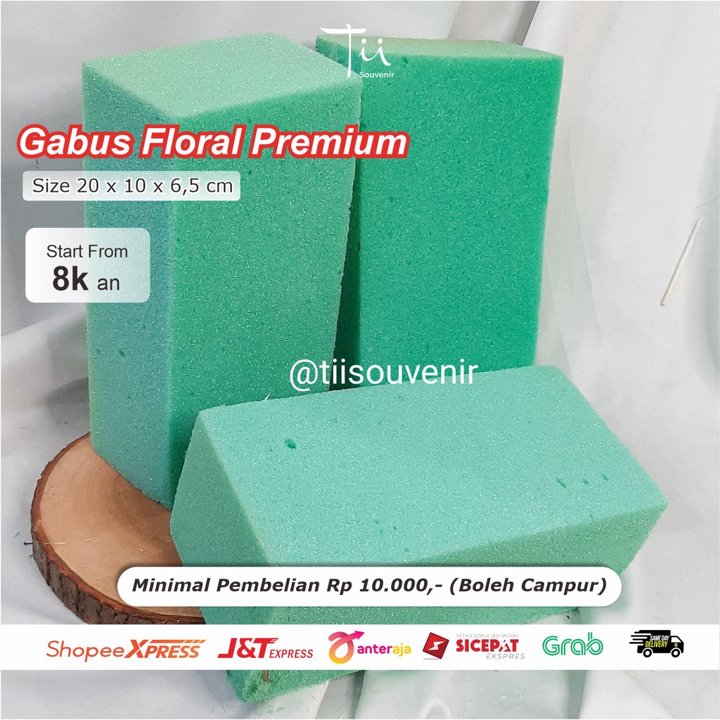 Gabus Floral Premium Gabus Kering Hijau