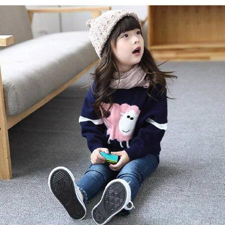 Tokomilkan - Sweater Rajut Anak Perempuan LITLE LAMB KIDS /  Pakaian Anak Cewek