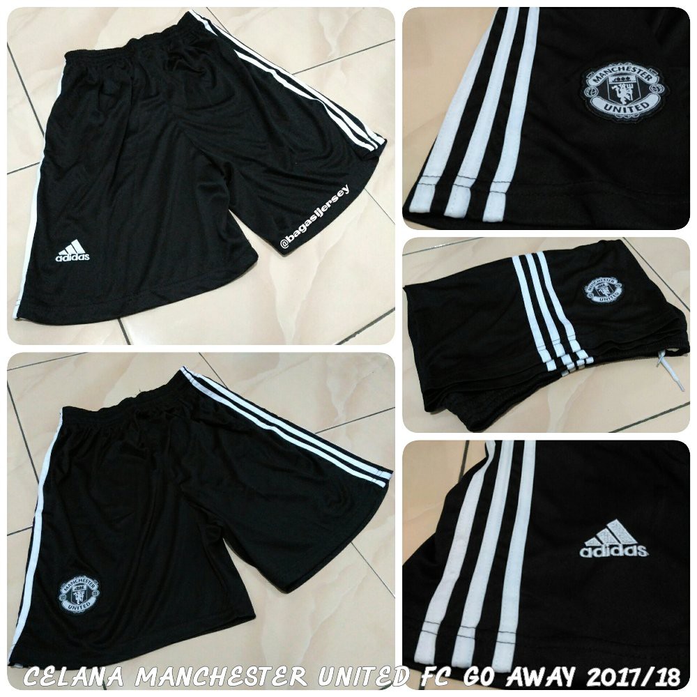 Jual Celana Manchester United MU FC Grade Ori GO Hitam Away 2017 2018 NEW Murah