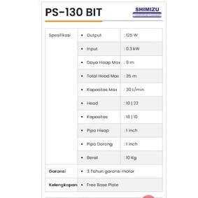 Shimizu Pompa Air PS-130BIT