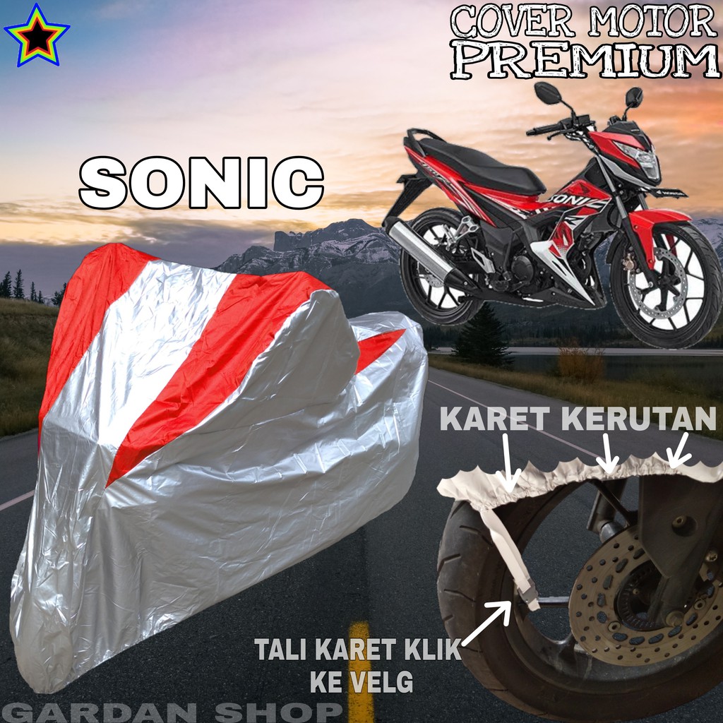 Sarung Motor SONIC Silver MERAH Body Cover Penutup Motor Sonic PREMIUM