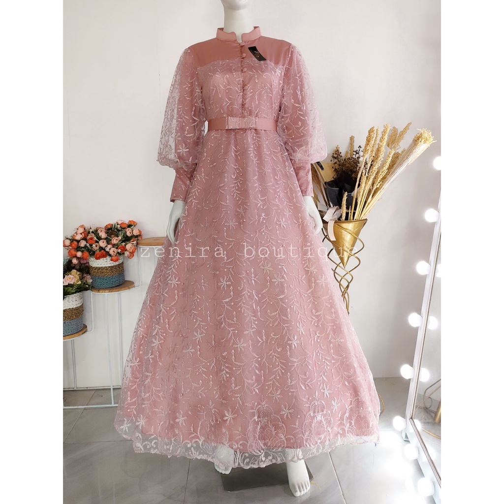 LADY DIANA GAUN pesta pengantin mewah full tulle bordir / baju kondangan / prewedding / lamaran / wisuda / wedding bisa dipesan couple / tersedia ukuran kecil hingga jumbo