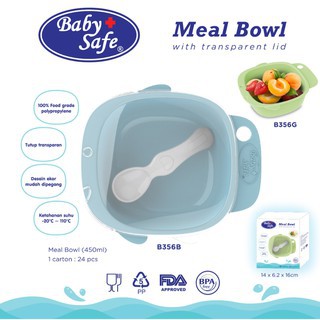 Baby Safe Meal Bowl with Transparent Lid (B356)