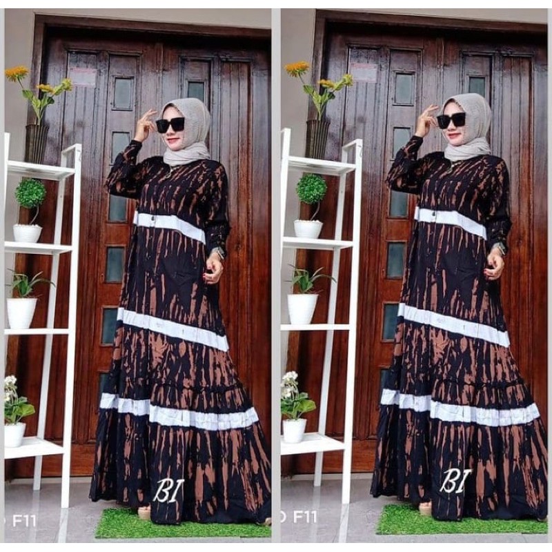 Gamis Twil Rayon Candi Mekar Motif Terbaru