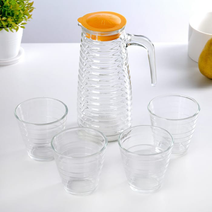 Jug Set Pitcher Air Teko Ceret Gelas Beling Kaca Minum Water Teapot Cangkir Waterjug