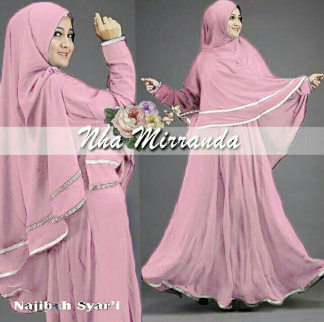 HOPYLOVY - Gamis Najibah Syari Maxi + Bergo bahan Jersey