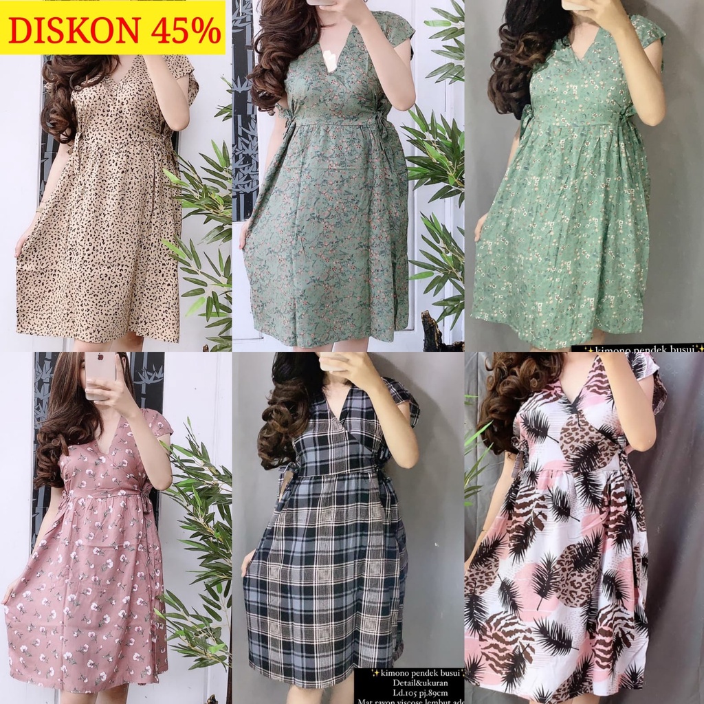 3 PCS DASTER KIMONO BUSUI MURAH MERIAH / BAJU TIDUR KEKINIAN (RANDOM)