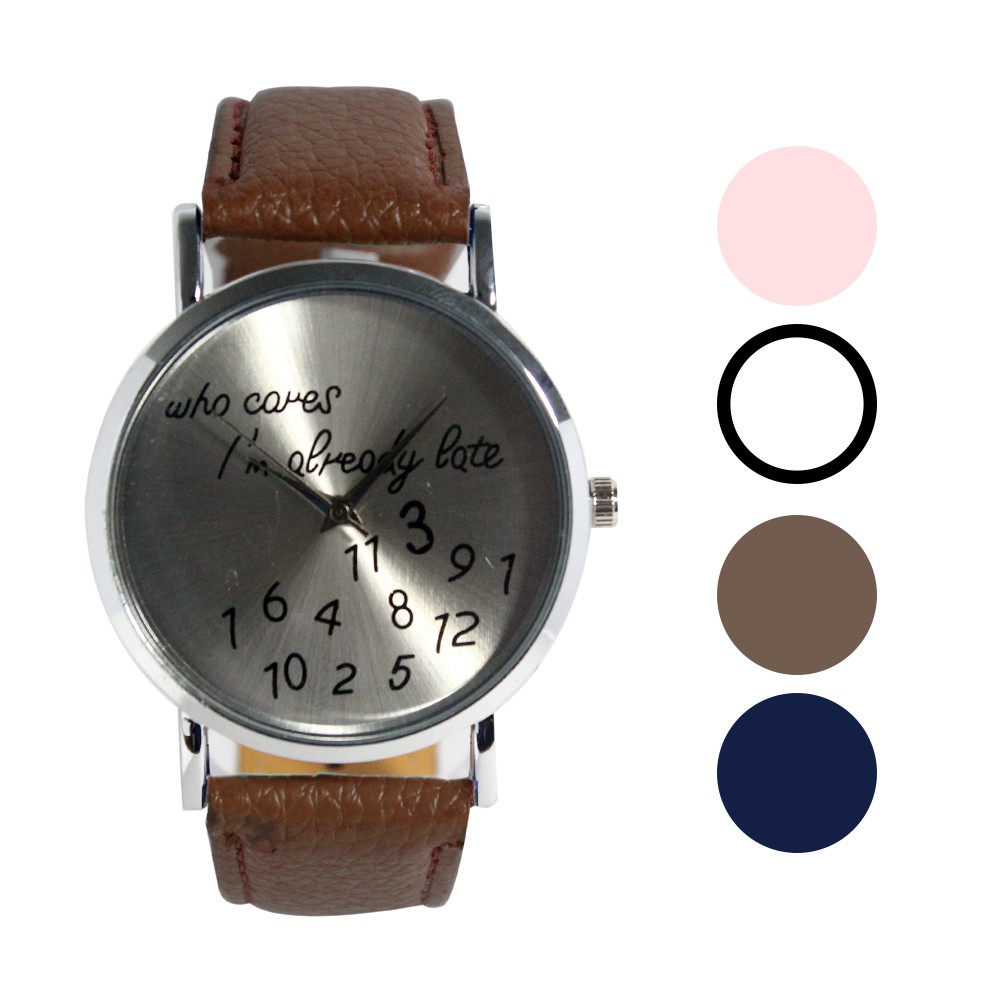 FINX-198 Jam tangan fashion wanita analog - leather strap - 4 pilihan warna