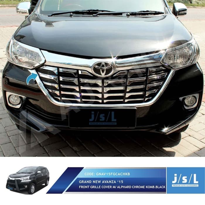 Grille Model Alphard Grand New Avanza Front Chrome Kombinasi Hitam