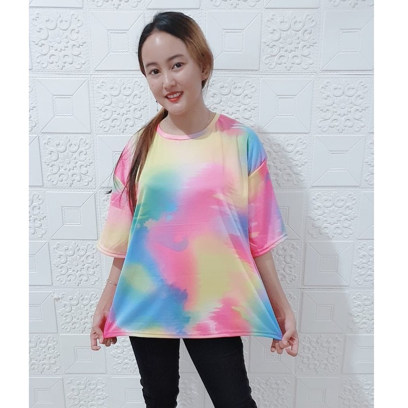 Kaos Jumbo Tie Dye / Retro / Cewek Kepang Fit XXXL (Ld 120cm)