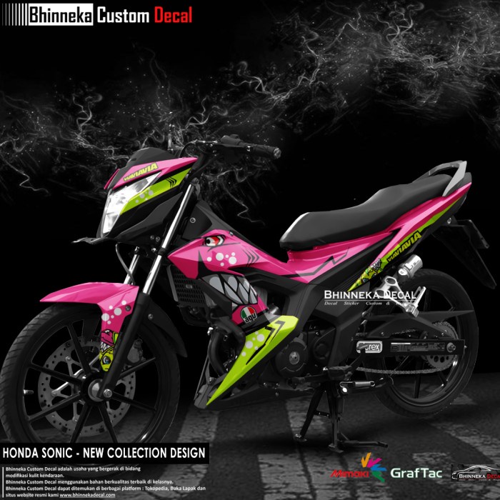 DECAL STICKER HONDA SONIC PINK SHARK
