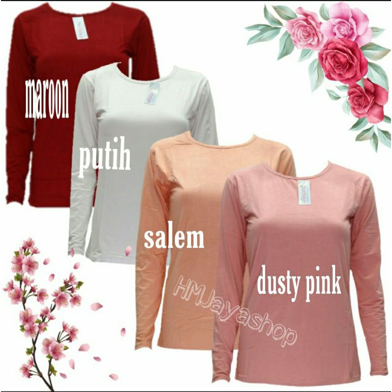 Manset Kaos Lengan Panjang Wanita Ukuran L Inner Kaos Bahan Rayon