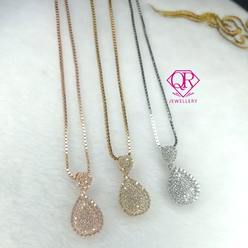 liontin labu kode 010145/004805 look diamond replika berlian lapis emas