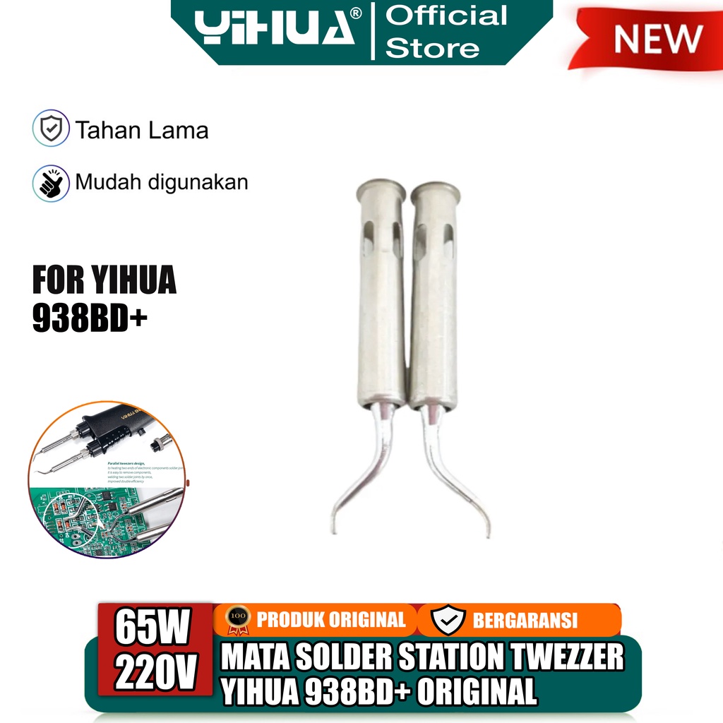 Yihua 938BD+ Mata Solder Station Pinset Twezzer 1 Pasang Double ORI