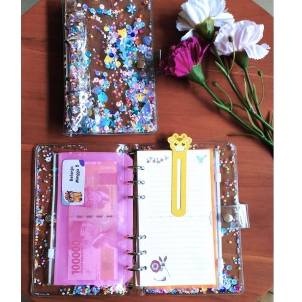 

(D7A2) ☆ Binder A5 / A6 Cover PVC Transparan Tebal Jelly Case, Cover Warna, Besi Ring Warna & Polos / Clear Ring 6 //Asli@ready