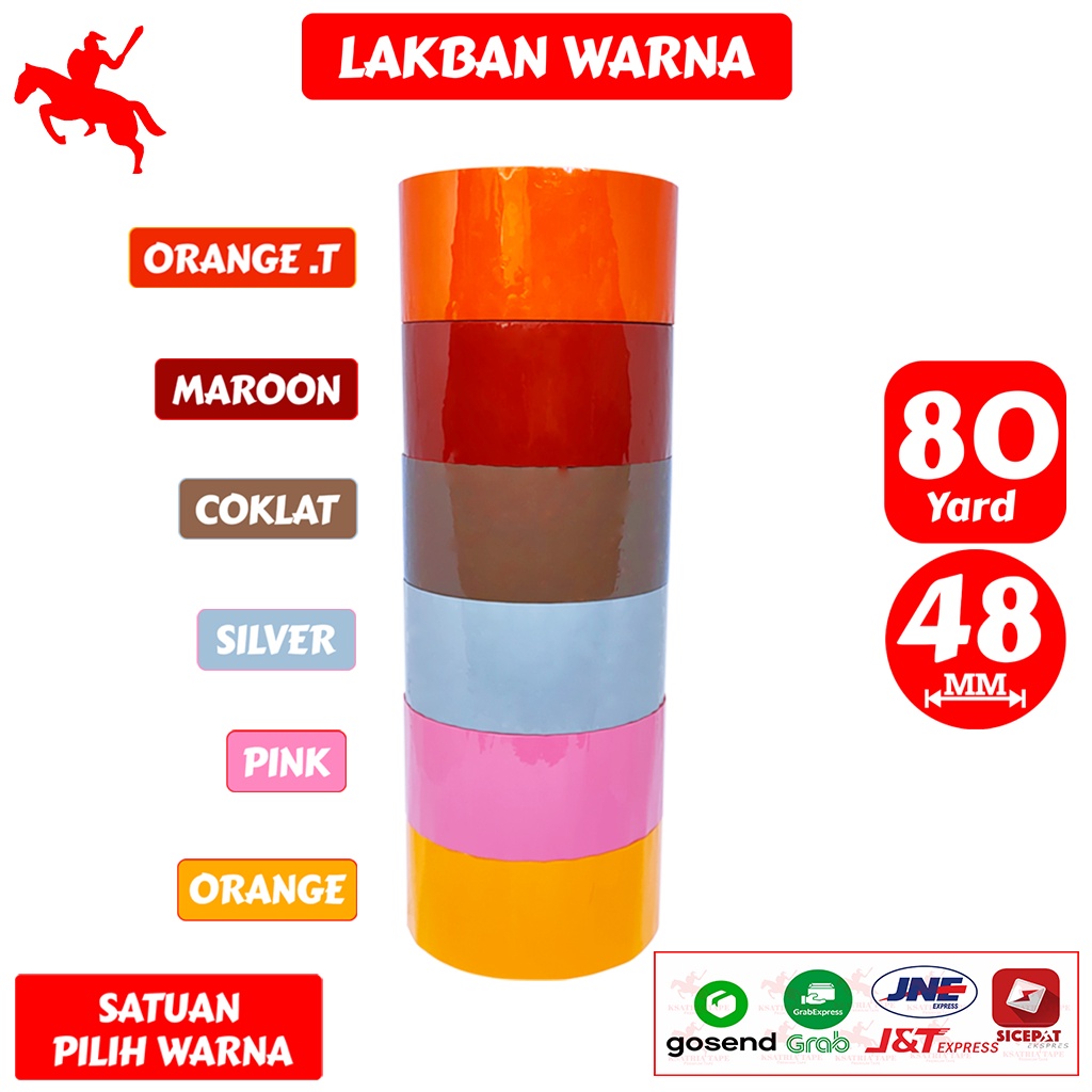 

Lakban OPP Tape / Lakban Warna KSATRIA Tape 80 Yard
