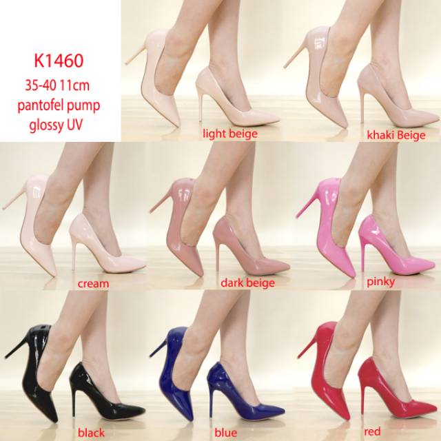 Pantofel pump heels 11 cm glossy