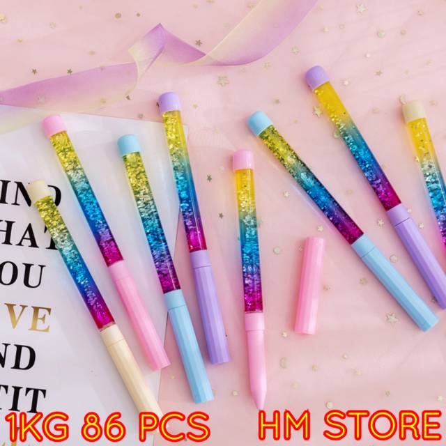 

Glitter Pen Rainbow Wand Pena Impor Pena Glitter Pelangi Warna Warni Imut Lucu