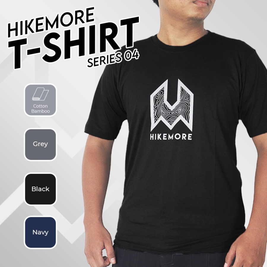 Hikemore T-Shirt 04 Kaos Lengan Pendek Casual Pria Wanita Cotton Bamboo Outdoor Original