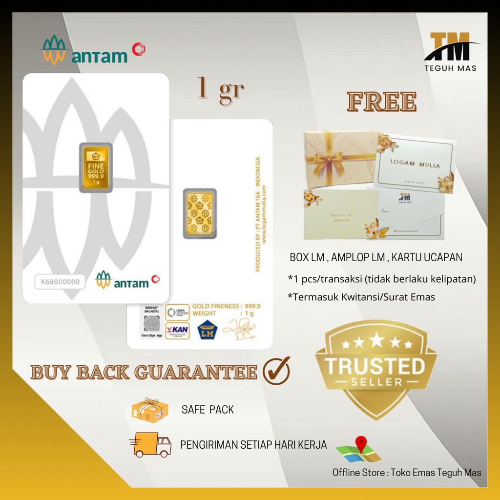 EMAS ANTAM 1 gr CERTICARD LM 999.9