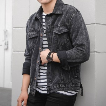 levi's washed black denim jacket