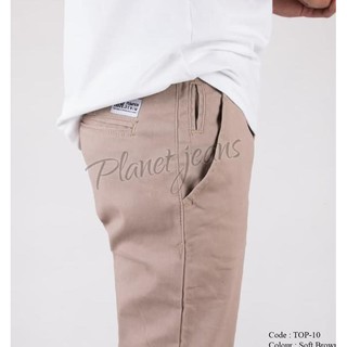 BELI SEKARANG Celana  Chino  Pants Pria Soft Brown Slim 