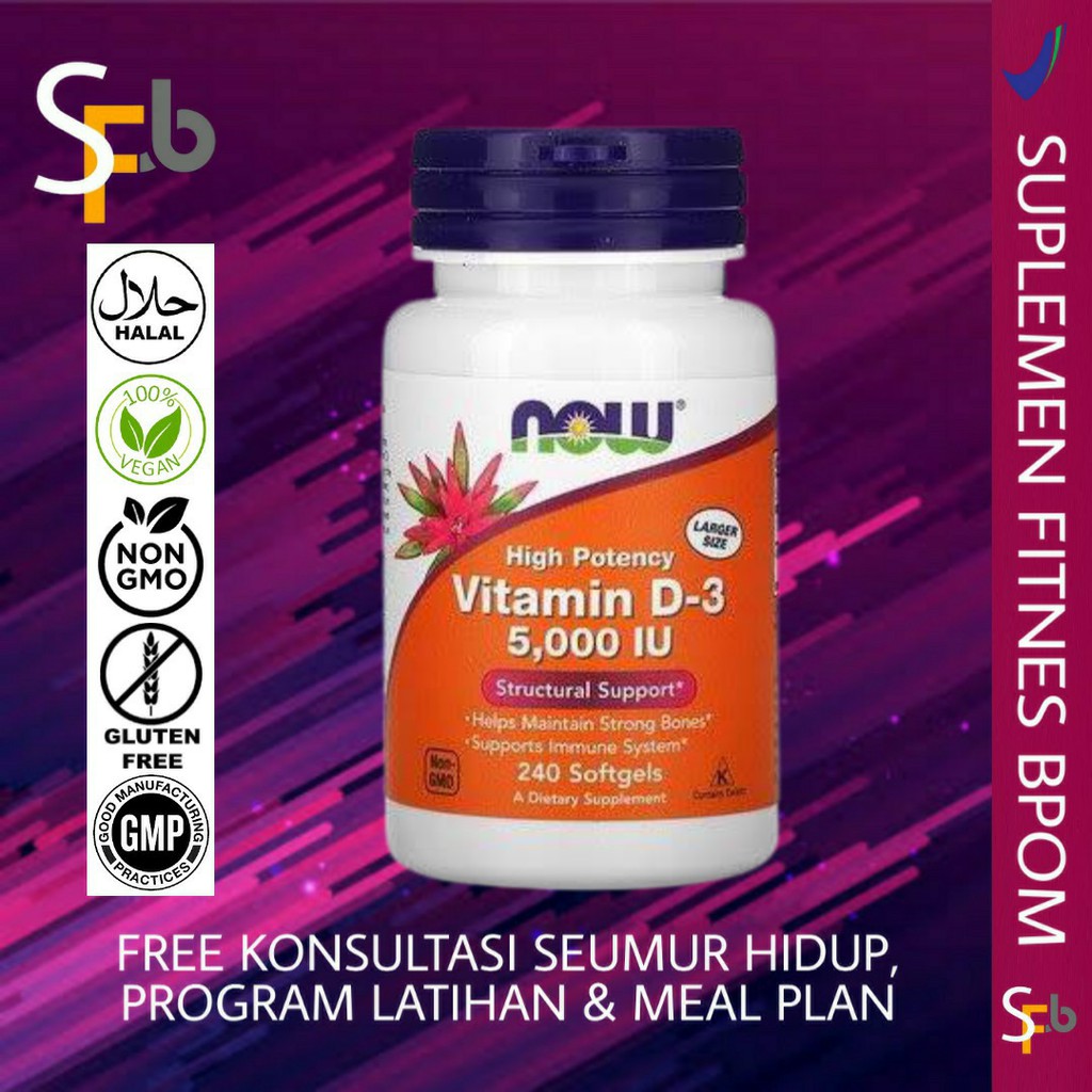 NOW FOOD FOODS VITAMIN D 3 D3 5000 IU 5000IU 240 SOFTGEL VEGAN NON CHEMICAL NATURAL 100% SUPLEMEN