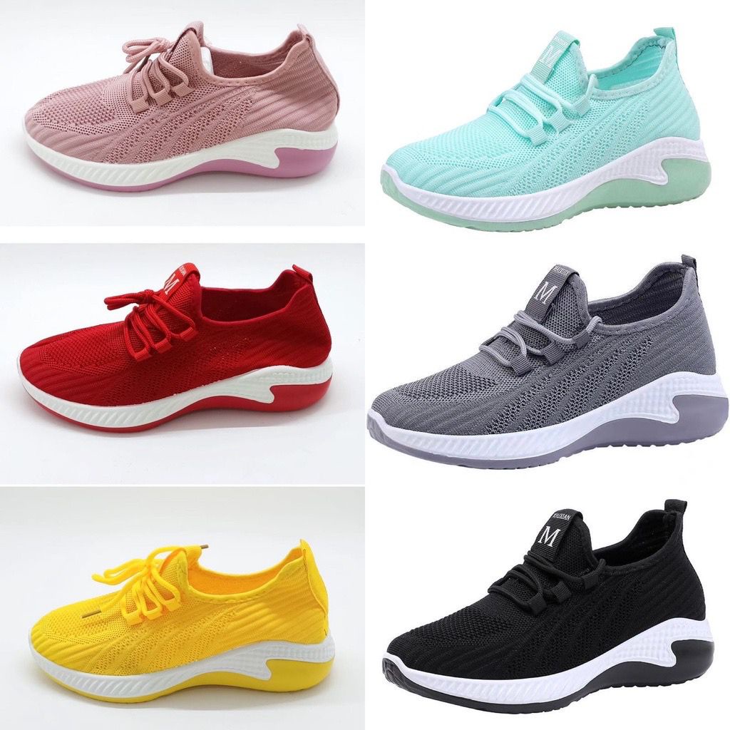 [GROSIR][COD] SEVEN_DAY SEPATU SLIP ON RAJUT WANITA OLAHRAGA IMPORT CASUAL SHOES A-6605