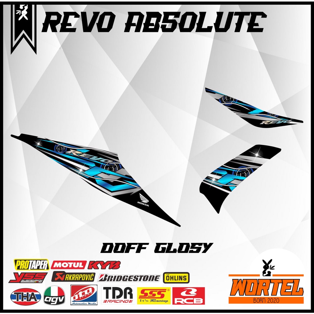 Striping Hologram Revo ABS-Stiker Decal Motor Revo Absolute Racing Keren