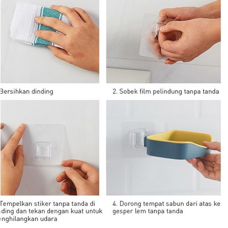 ONLYONE12 Tempat Sabun Batang Tempel Dinding Magic Hook Holder Kamar Mandi Kuat Tebal / Tempat Sabun Kotak Alas Sabun Rak Kamar Mandi Tempel Dinding / Tempat Sabun Tempel Dinding