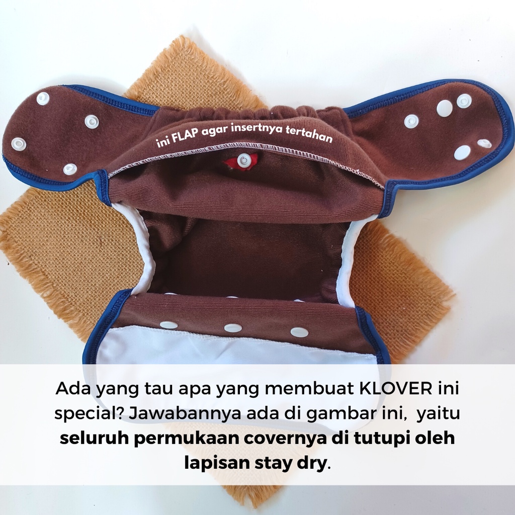 Klodiz Coveria Klover Clody tipe Cover Allsize Cegah Bocor Samping Inner Gusset Popok Kain Cuci Ulang BB 5-15kg