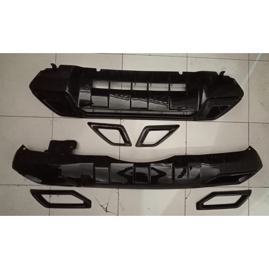 FRONT REAR SKID PLATE REFLEKTOR ALL NEW PAJERO 2021 GLOSY BLACK