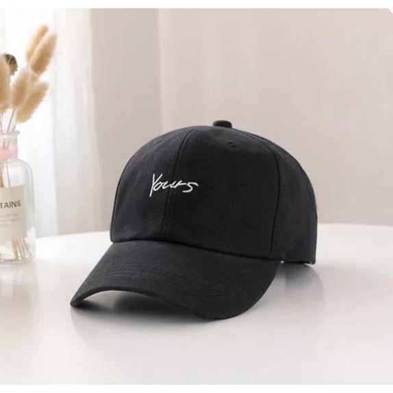 Topi Pria Wanita Korea Baseball Distro Yours-Yours Hitam