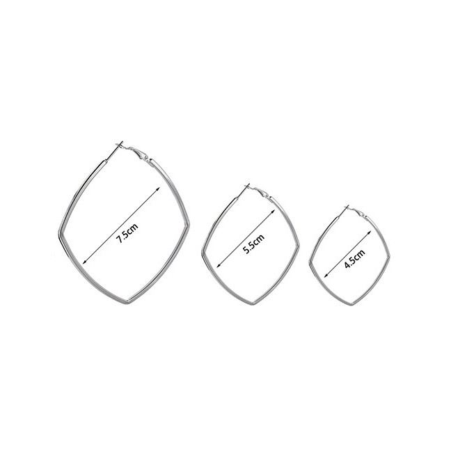 LRC Anting Tusuk Fashion  Square Shape Decorated Earrings E87321