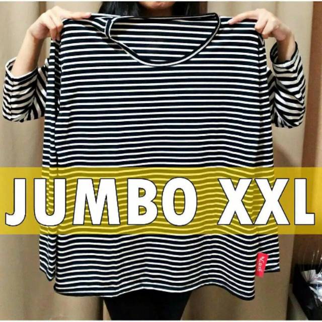 Kaos salur stripe garis jumbo