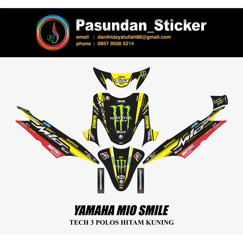YAMAHA MIO SMILE TECH 3 POLOS HITAM KUNING