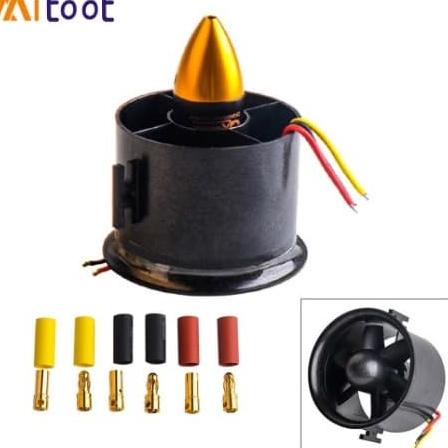 Motor Brushles EDF 70mm 3000kv Ducted Fan 6Blade 70 mm Pesawat RC JET