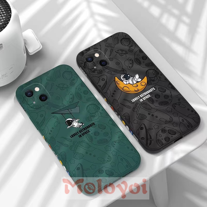 Soft Case Tpu Motif Nasa Astronot Luar Angkasa Untuk Iphone Xr 6 6s 7 8 Plus 11 13 12 Pro Max Se 2020 X Xs Max