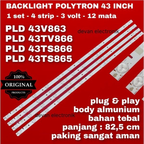Promo BACKLIGHT TV POLYTRON 43 IN PLD 43V863 43TV866 43TS866 43TS865 PLD43V863 PLD43TV866 PLD43TS866
