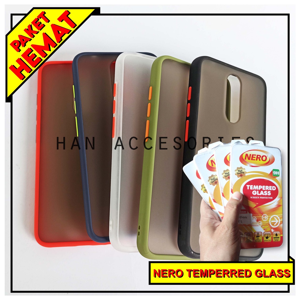 (PAKET HEMAT) Case Fuze Dove + Temperred Glass Xiaomi Redmi 7A/8/8A/8A PRO/9/9A Hardcase / Matte Colour / Case Candy