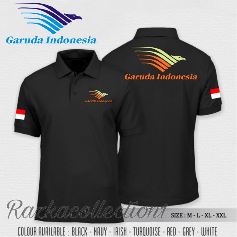Polo Shirt Garuda Indonesia / Kaos Polo Maskapai Garuda Indonesia / Baju Kaos Kerah Pesawat Garuda I