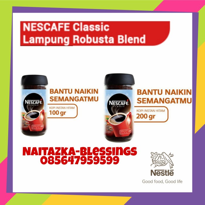 

Nescafe Classic Lampung Robusta 100gr Jar Botol Kaca