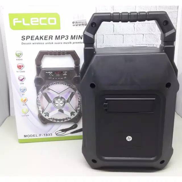 Fleco Speaker Bluetooth MP3 USB + Microphone F-1833 Super Bass